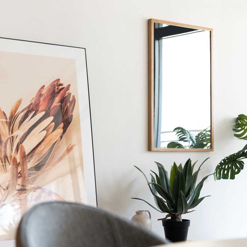 天然木フレームの2WAYミラー｜玄関や洗面に映える上質な佇まい