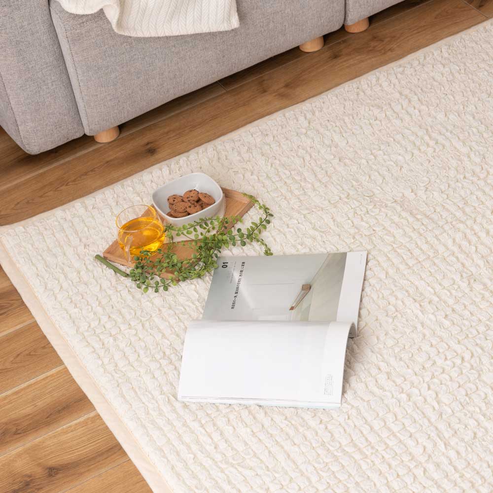 ひんやり接触冷感 ポップコーンラグ｜ニュアンスカラーラグマット