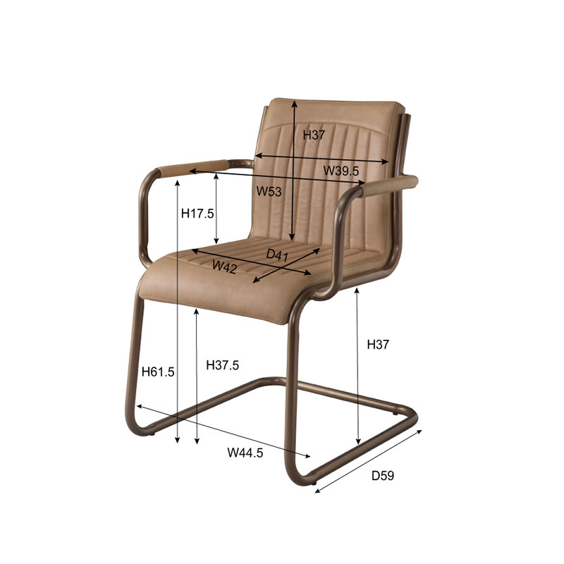 カンティレバーのアーム付きダイニングチェア | ミッドセンチュリー