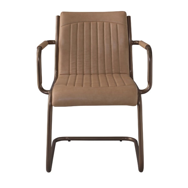 ミッドセンチュリー　ブラウン アーム付き　ダイニングチェア　レザー風 ミッドセンチュリー ブラウン アーム付き ダイニングチェア