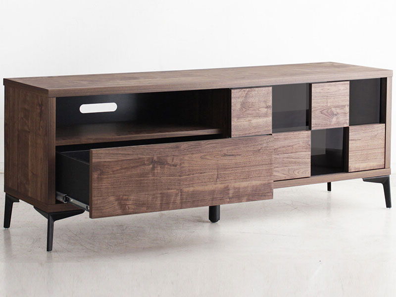 市松模様×ガラスの和モダンな雰囲気のTVボード | 幅140cm