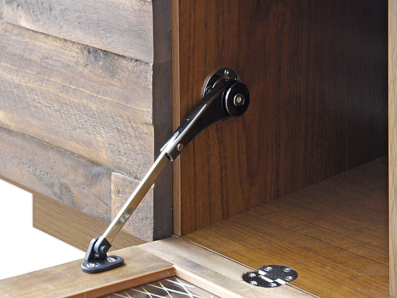 レンガ調の木材×網入りガラスのテレビボード | 幅150cm