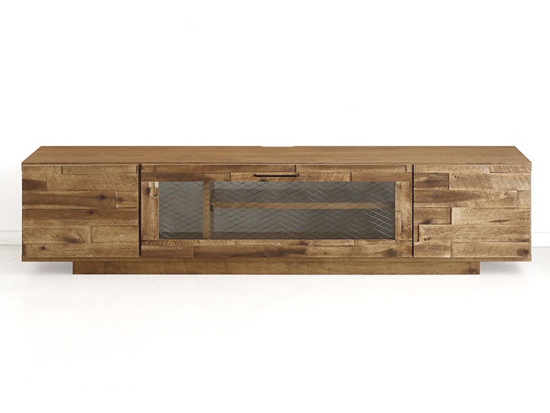 レンガ調の木材×網入りガラスのテレビボード | 幅150cm
