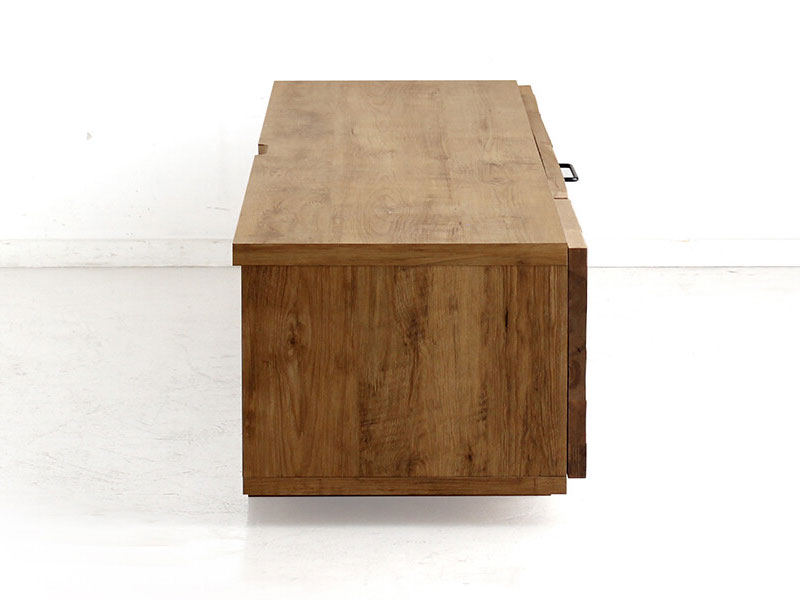 レンガ調の木材×網入りガラスのテレビボード | 幅150cm