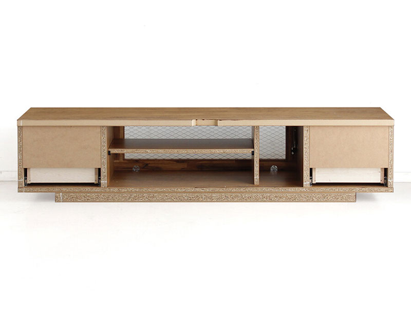 レンガ調の木材×網入りガラスのテレビボード | 幅150cm