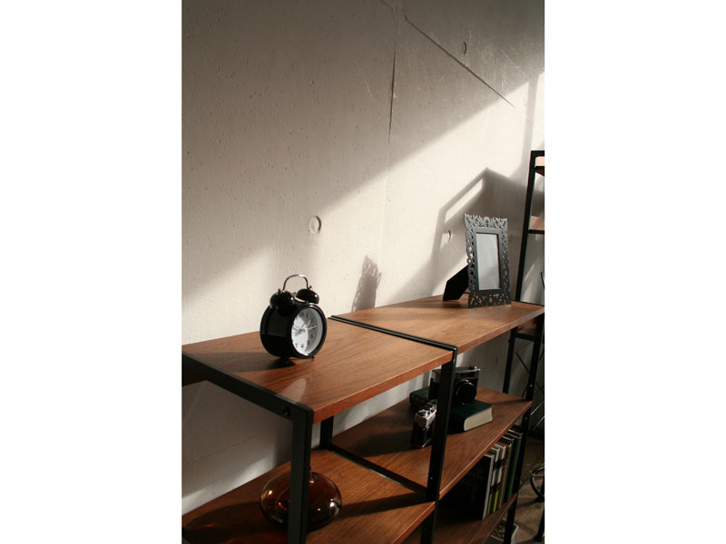 スチールフレームと木のオープンラック｜幅35cm｜am