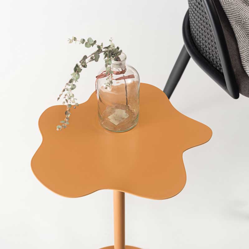 サイドテーブル スチール ミニ 一本脚 高さ53cm｜ベッドサイドやソファ横に