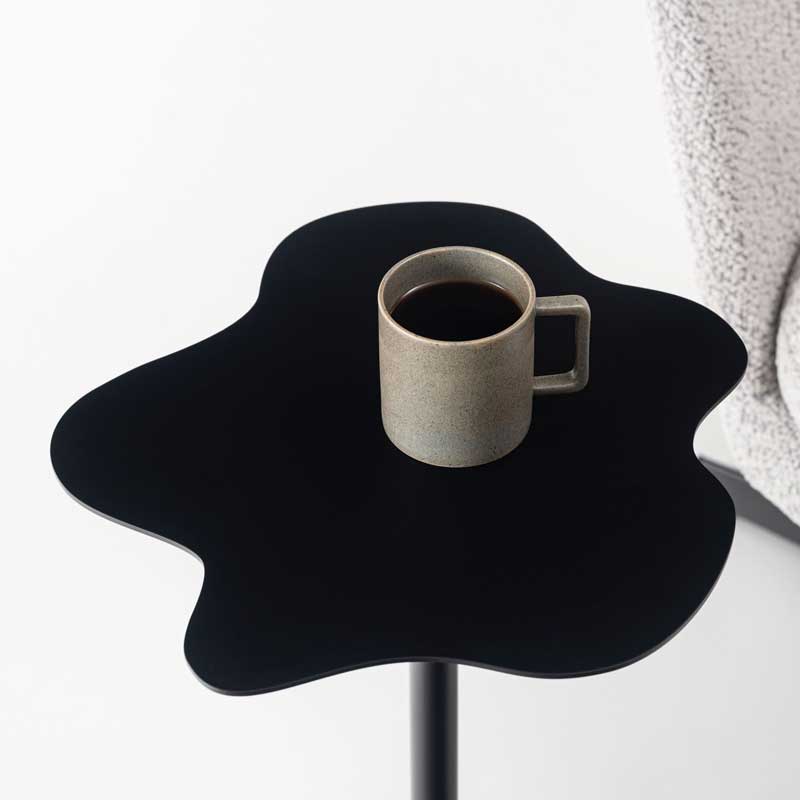 サイドテーブル スチール ミニ 一本脚 高さ53cm｜ベッドサイドやソファ横に