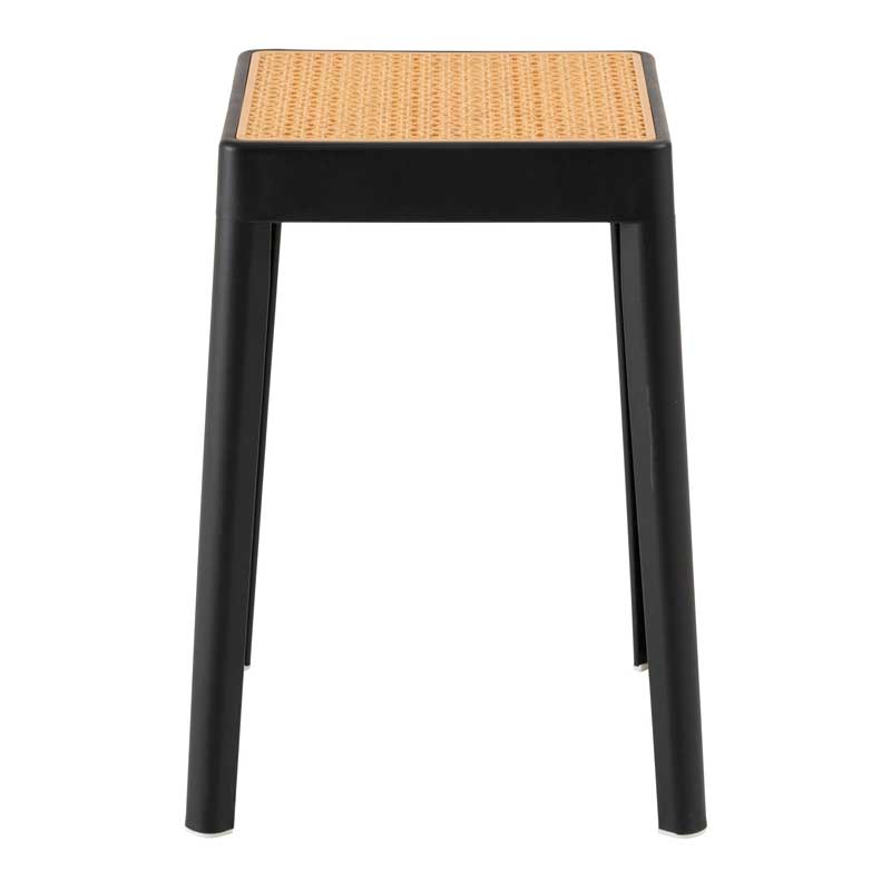 スツール 四角座面 ラタン調 座面高46cm 完成品｜重ねてすっきり収納