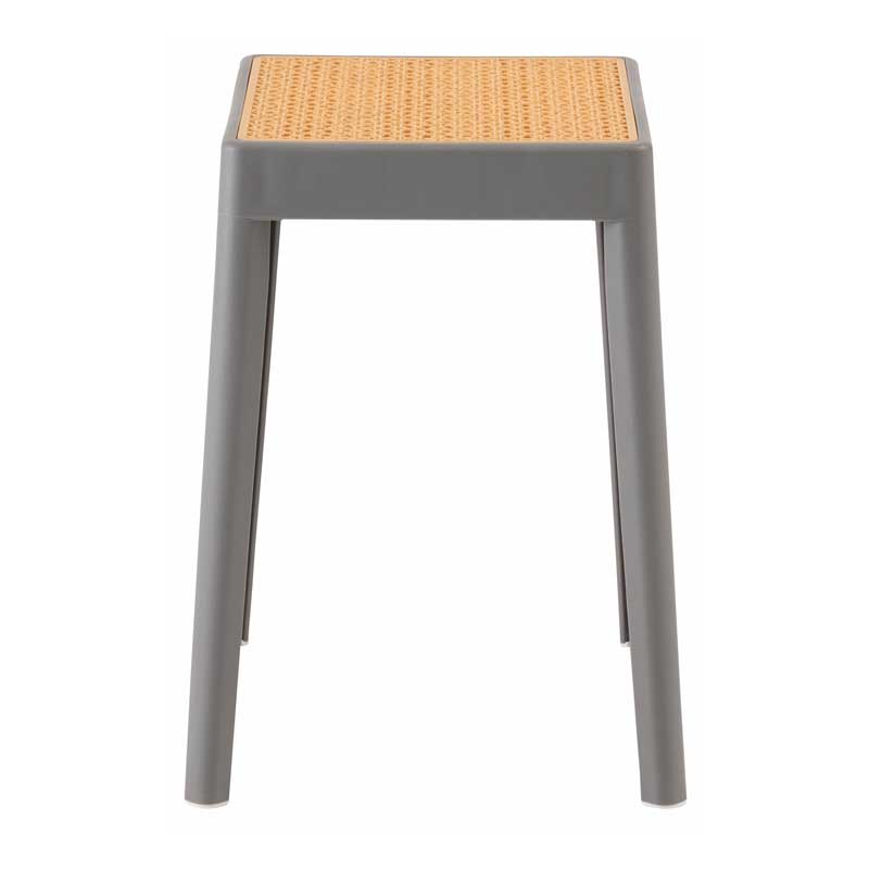 スツール 四角座面 ラタン調 座面高46cm 完成品｜重ねてすっきり収納