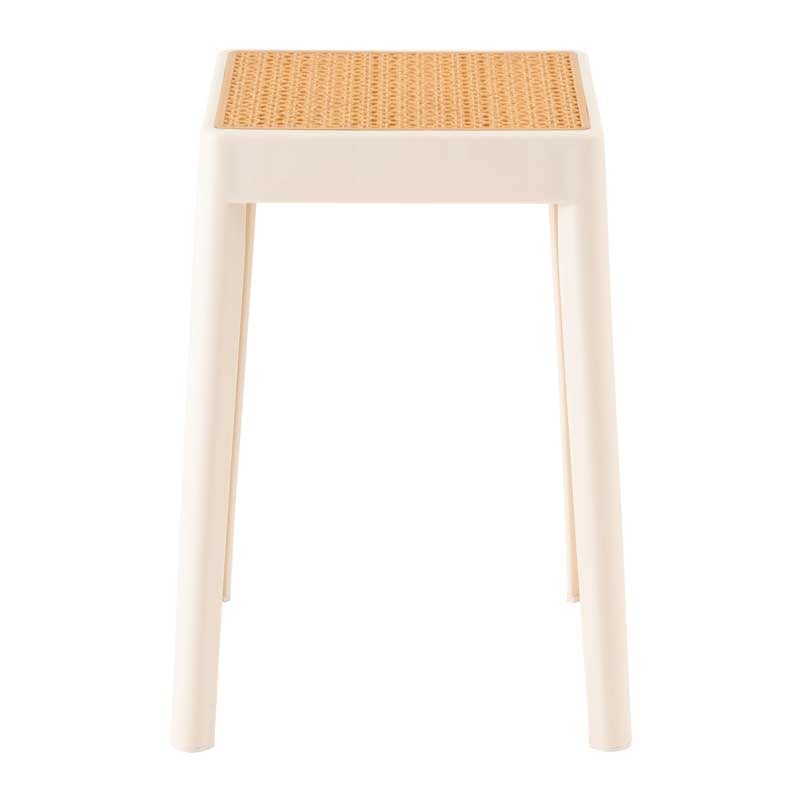 スツール 四角座面 ラタン調 座面高46cm 完成品｜重ねてすっきり収納