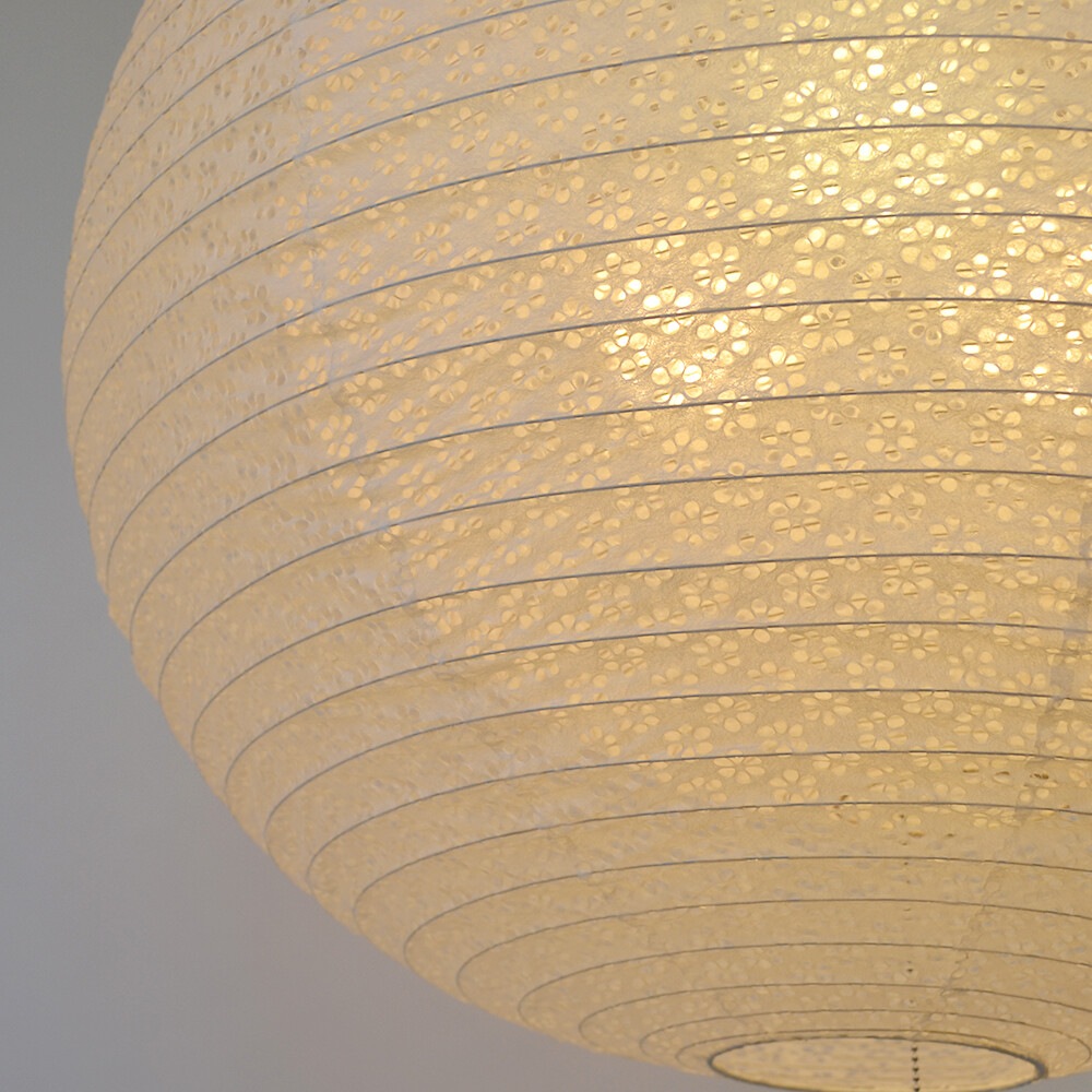 和紙 ペンダントライト 3灯 二重提灯 丸型 8畳 和モダン 直径55㎝｜LED
