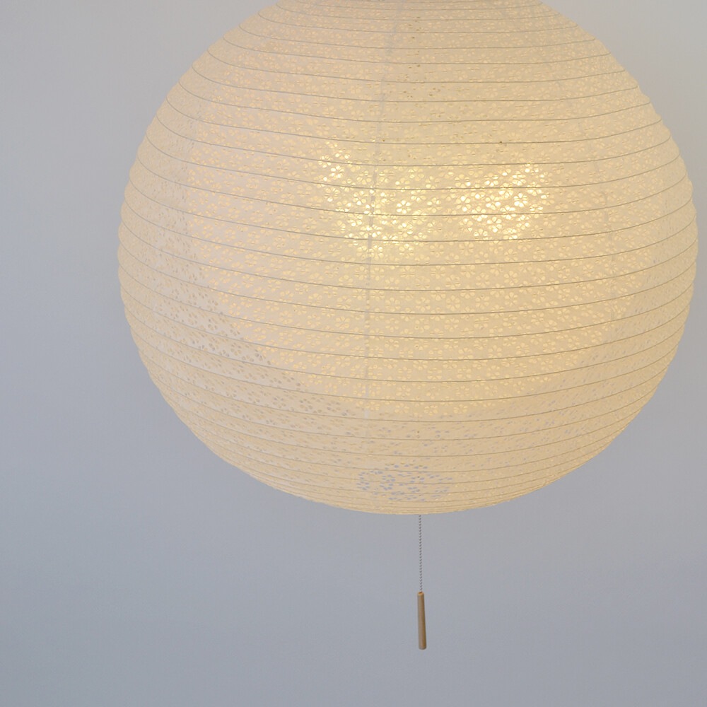 和紙 ペンダントライト 3灯 二重提灯 丸型 8畳 和モダン 直径55㎝｜LED