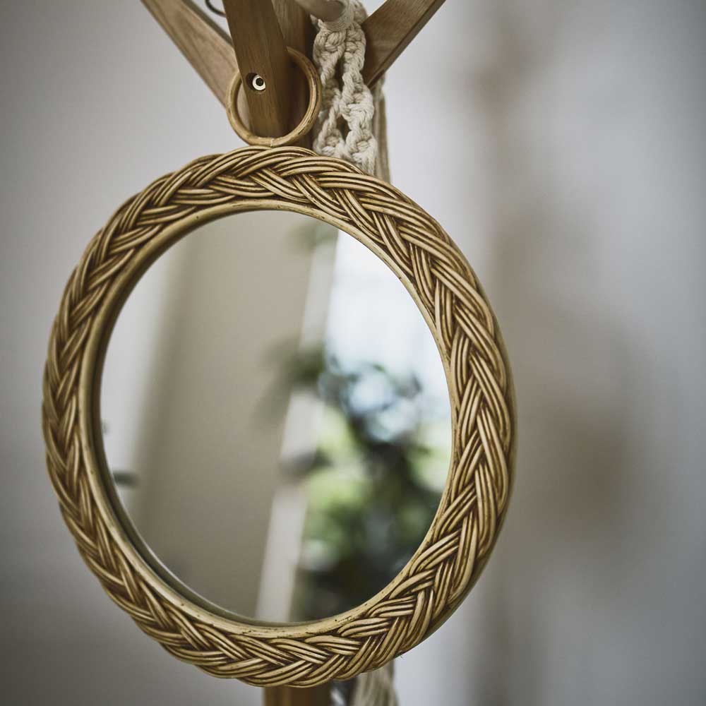 ラタンミラー｜壁掛けタイプ 天然素材のインテリア｜韓国風