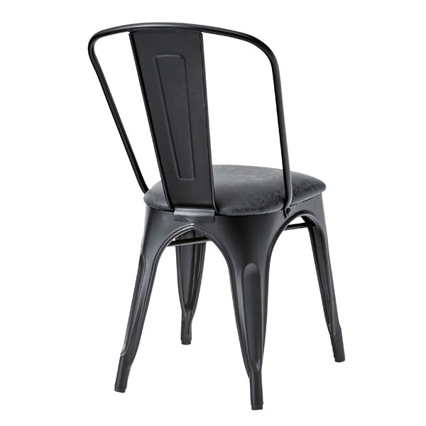 レザーの座面のダイニングチェア｜ブラックのアイアン| Backl