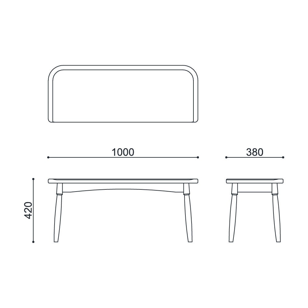 ベンチ ダイニング ウォルナット材 WA【幅100cm】 おしゃれなインテリア