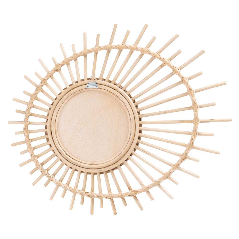 天然ラタンの丸型ミラー｜太陽モチーフの壁掛け鏡 | インテリア・家具