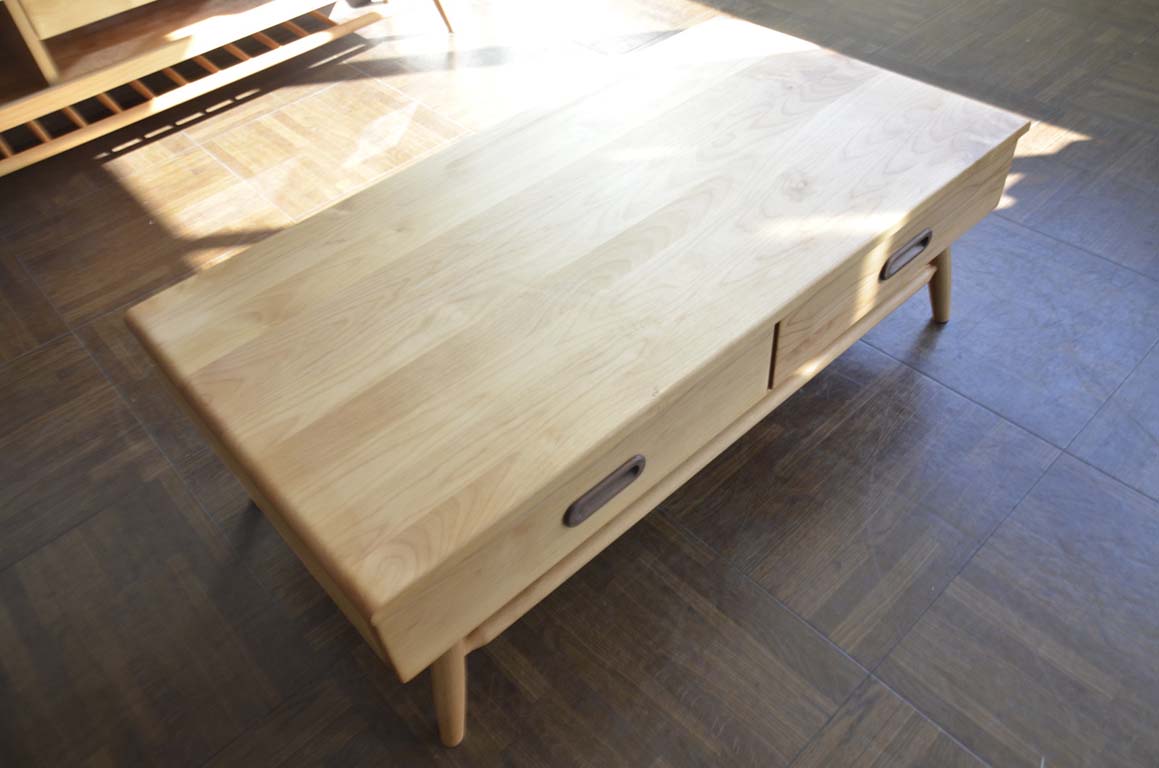 センターテーブル 収納 ナチュラル NO【105cm】無垢材