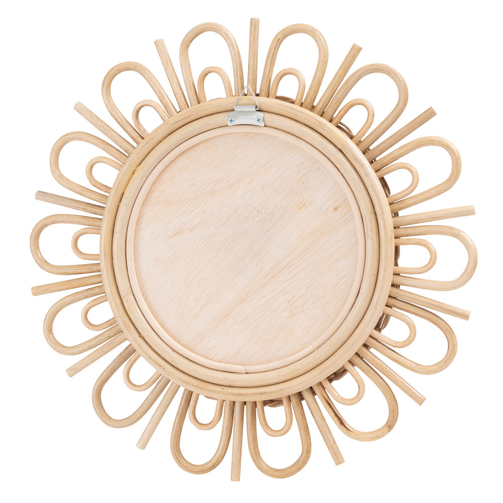 ラタン製フラワーミラー｜上品で洗練されたナチュラルインテリア