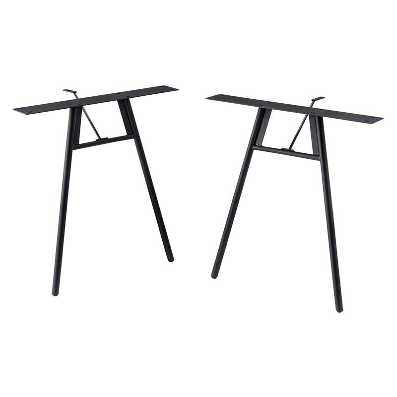 インダストリアルスタイルの黒アイアンフレーム脚|2脚セット