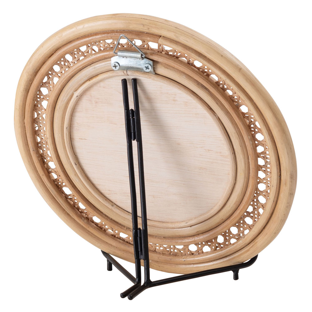 ラタン製ラウンドミラー｜繊細な編み込みが美しいナチュラルインテリア