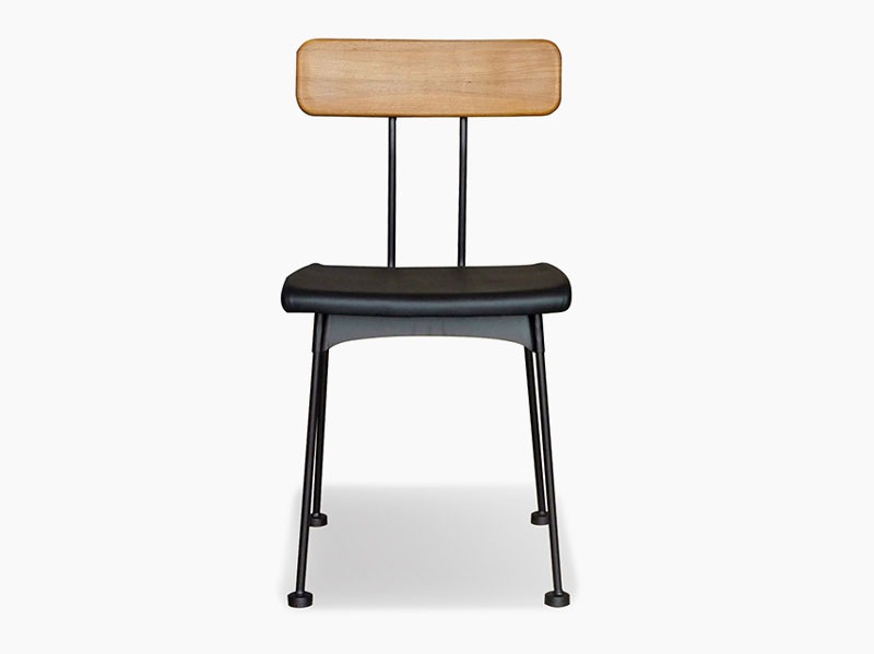 木目調の背もたれとブラックカラーの座面のコントラストが目を惹くチェア｜HL