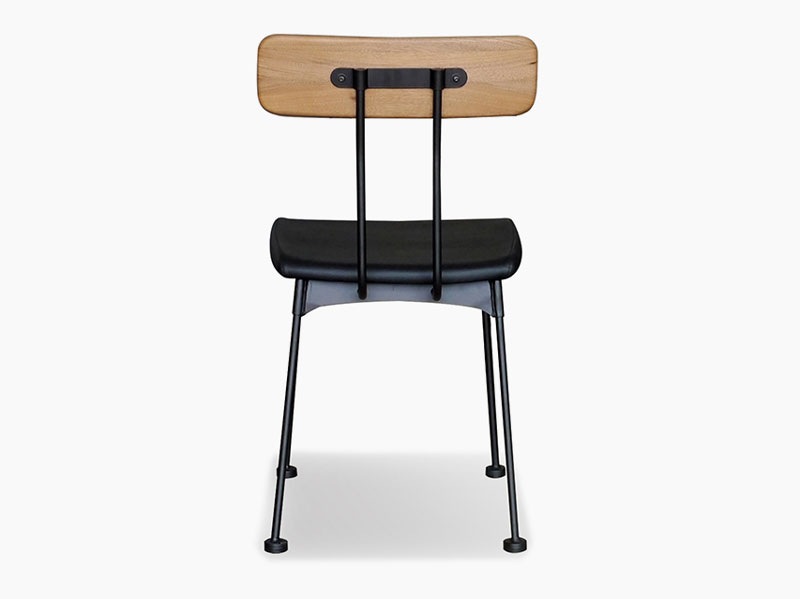 木目調の背もたれとブラックカラーの座面のコントラストが目を惹くチェア｜HL
