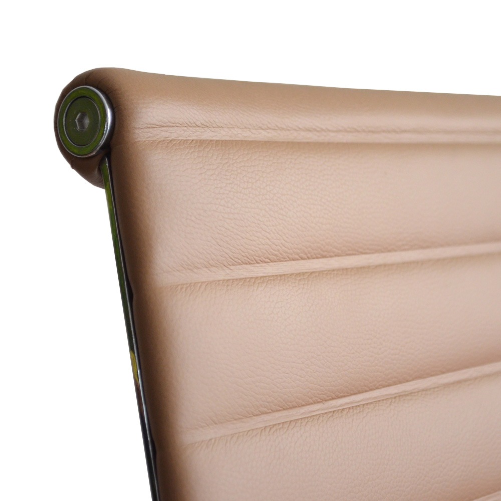 アルミナムチェア イームズ【ローバック/フラッドパッド】本革モカ