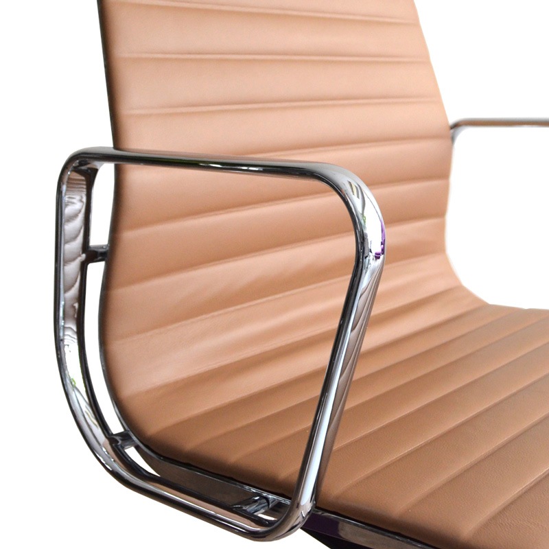 アルミナムチェア イームズ【ローバック/フラッドパッド】本革モカ