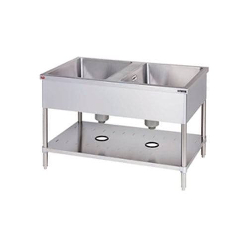 【美品】マルゼン 業務用 ステンレス 2槽シンク 型番: BS2-104 楽天市場】マルゼン二槽シンク(バックガードあり)型式：BS2-104寸法