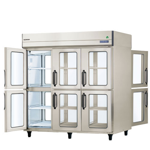 フクシマガリレイ タテ型 パススルー冷蔵庫 ガラス扉仕様 GPD-180RDX-G