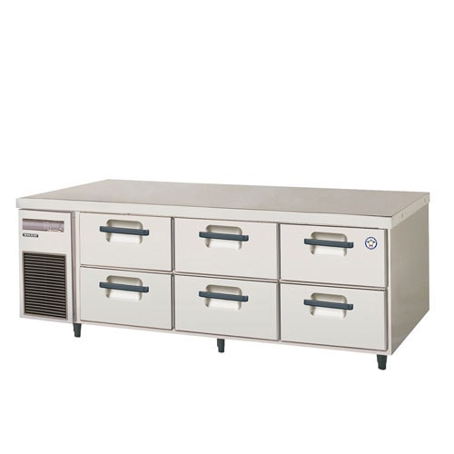 フクシマガリレイ ２段ドロワーテーブル冷凍庫 LBC-166FM2 受注生産品