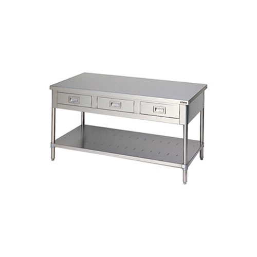 マルゼン 作業台 引出スノコ板付 バックガードなし 三面アール BWD-157T