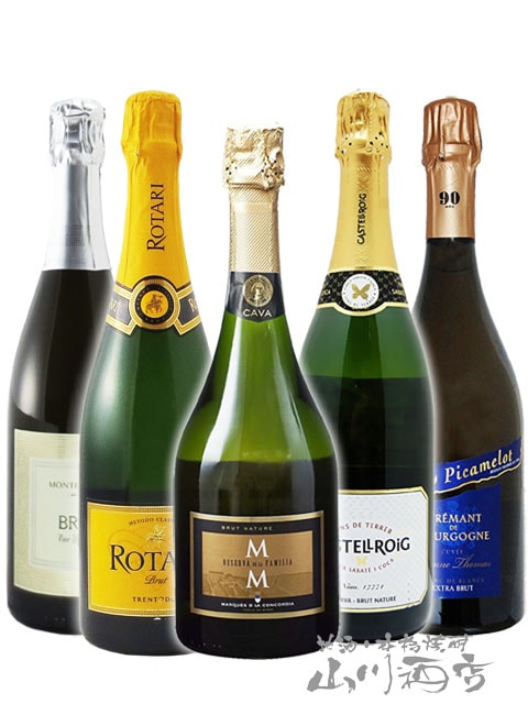 辛口スパークリングワインセット ( 750ml ×5本 ) 【 4296 】 【 送料