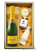 ロータリ タレント ブリュット 750ml + おつまみ3種セット（いぶしチーズ・バーニャカウダ・山わさびソース） 【 5384 】【 イタリア白ワイン・おつまみセット 】【 要冷蔵 】【 送料無料 