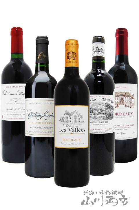 厳選フランス ボルドー 赤ワインセット ( 750ml×5本 ) 【 6261