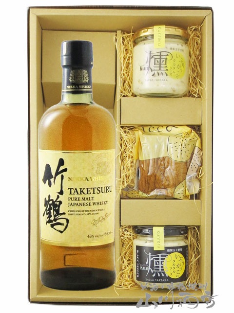 竹鶴 ピュアモルト 700ml + いぶりがっこ3点セット【 8918 】【 送料