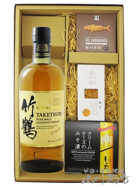 白州シングルモルトと竹鶴ピュアモルトセット 竹鶴 ピュアモルト 700ml + おつまみ 3種セット【 8934 】【 送料無料