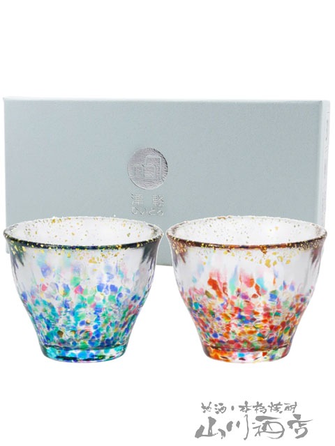 津軽びいどろ MATSURI 金彩ぐいのみペア/ 北洋硝子株式会社 【 8276