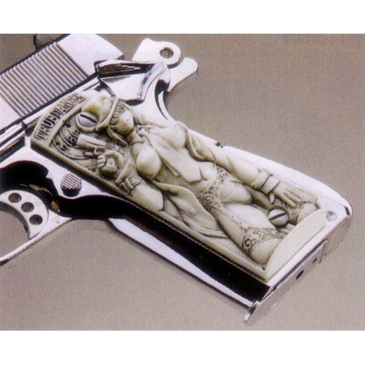 店内全品5％OFFクーポン】各社M1911用美女グリップ ・白色 象牙
