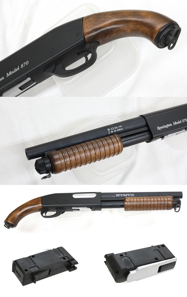 S&T レミントンM870ソードオフ リアルウッド エアーポンプアクション