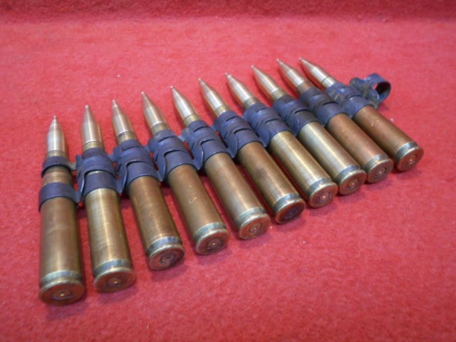 8mmベルトリンク機関銃ダミー弾 M2重機関銃用ダミーカートベルトリンク10連 真鍮製弾頭 | LMG・ミニミ