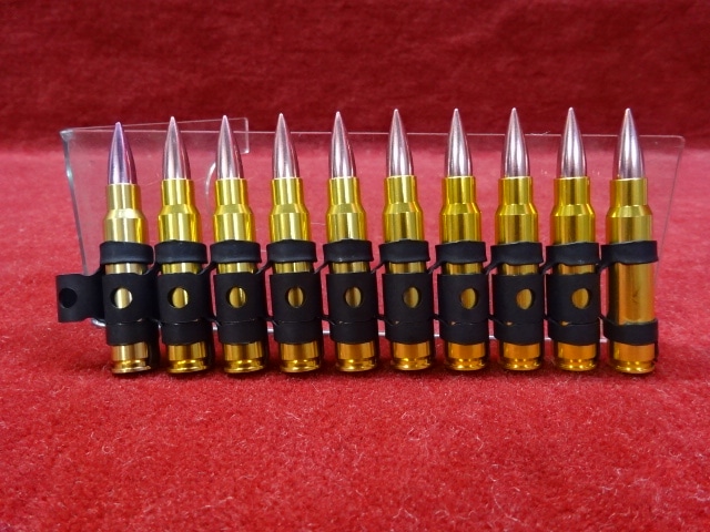 金属製弾薬ベルト ダミーカート RIGHT リアルダミーカート 5.56x45mm NATO弾 10発入りベルト