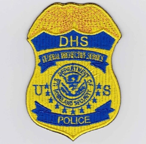 ポリスレプリカパッチ DHS POLICE Badge Patch イエロー (444