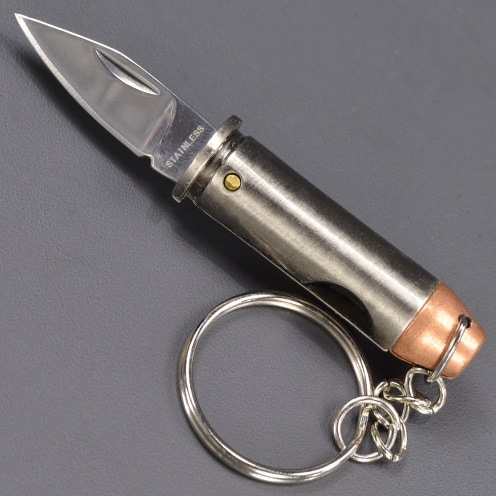 ダミー　クナイ 44マグナムダミーカートリッジ型折り畳みナイフ キーリング付き | 本