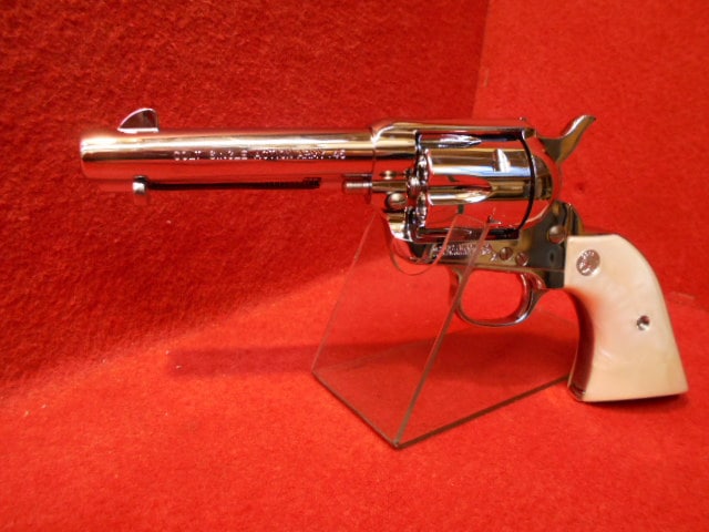 HWS SAA.45 シビリアン オールシルバー カート6発付 発火モデルガン