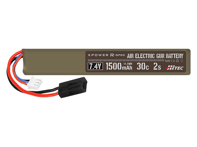 HItec LIPOバッテリー 7.4V1500mah 30C バッファーチューブ用
