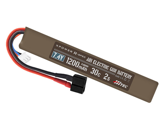 店内全品5％OFFクーポン】HItec LIPOバッテリー 7.4V1200mah 30C T型