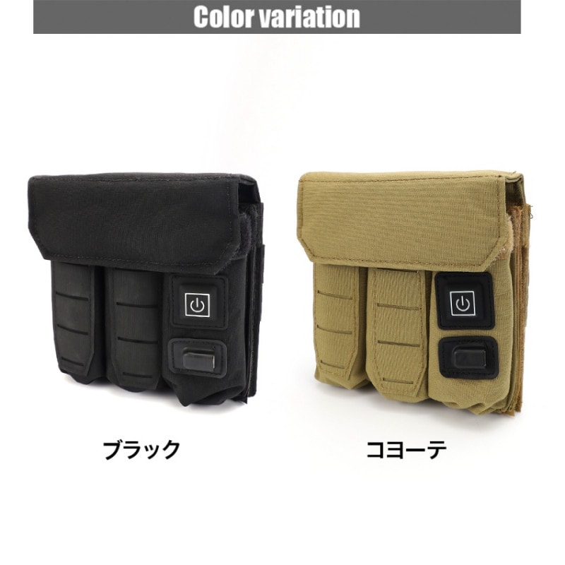 Laylax ヒートマガジンポーチハンドガン用 3連 BK/CT ポーチ 総合エアガンショップ モケイパドック