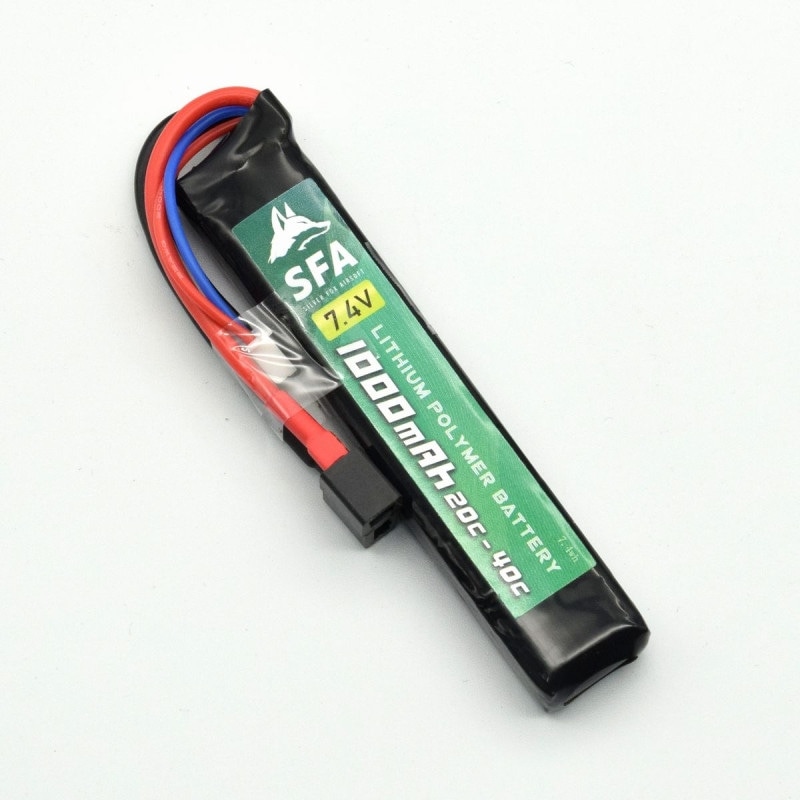 SFA 7.4V1000mAh 20C-40Cショートスリム T字コネクタ B036T | LIPO